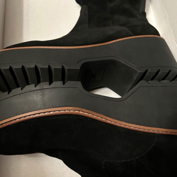 Aqua College Gina Black Suede Leather Boots, Tall Knee High, Size 9.5 M - Picture 11 of 16